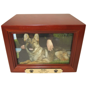 Pet Cremation Premium 8 – Timber Photo Box in Rosewood