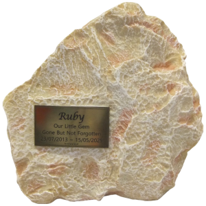Pet Cremation Premium 12 – Resin Rock in Cream