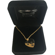KEEPSAKE STAINLESS STEEL GOLD NECKLACE DOUBLE HEART 2GN