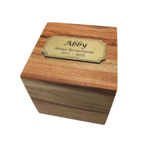 Tiny Pet Cremation Premium 2 Solid Timber Box in Camphor Laurel