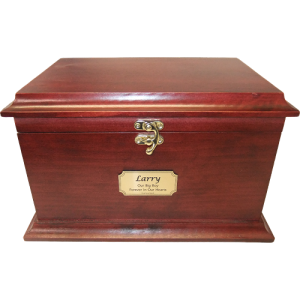 Pet Cremation Premium 3 – Rosewood Timber Box with Gold Latch