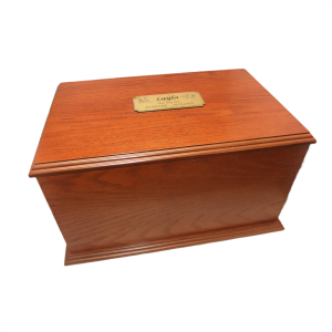Large Pet Cremation Basic Memorial - Box with handles in Rosewood