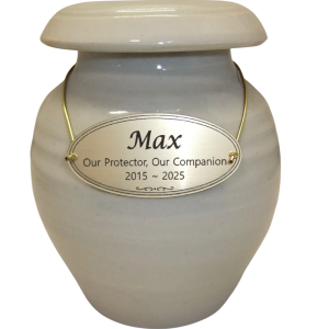 Pet Cremation Basic Memorial - Ceramic Ivory Urn