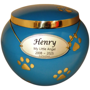 Pet Cremation Premium 5 – Pink Metal Paw Print Urn