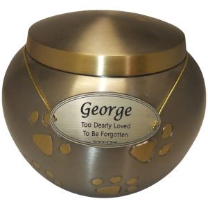 Pet Cremation Premium 5 – Silver Metal Paw Print Urn