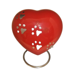 Pet Cremation Premium 18A – Metal Red Heart with Stand