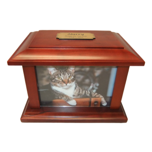 Pet Cremation Premium 8A Timber Photo Box in Rosewood