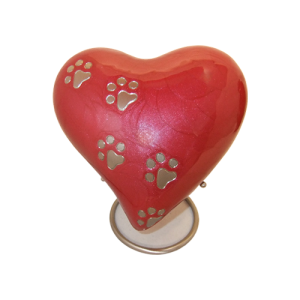 Pet Cremation Premium 18 – Metal Red Heart with Stand