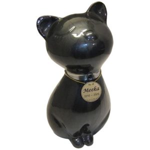 Pet Cremation Premium 7A – Charcoal Grey Pearl Metal Cat Urn