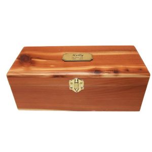Pet Cremation Premium 1 - Solid Red Cedar Timber Box with Gold Latch