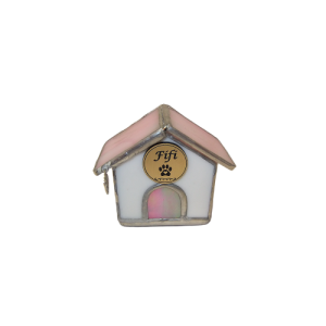 KEEPSAKE PINK STAINED GLASS KENNEL