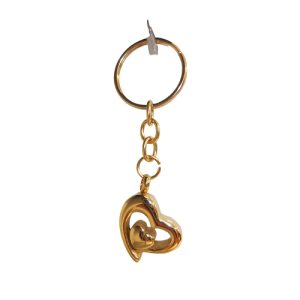 KEEPSAKE STAINLESS STEEL GOLD KEYRINGS -DOUBLE HEART