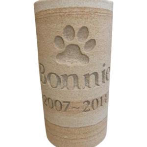 SMOOTH SANDSTONE CANDLE WITH RECEPTACLE