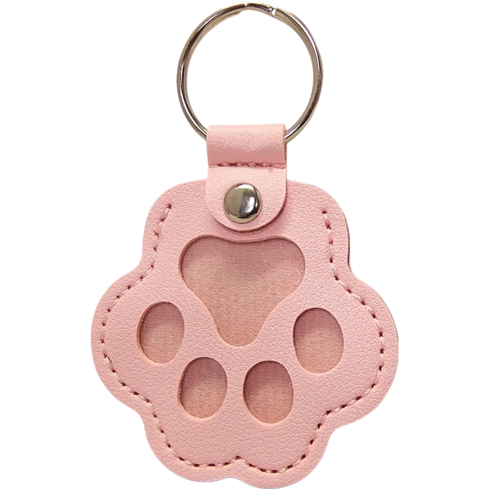 Leather Paw Print Keyring in Pink Leather Paw Print Keyring in Pink