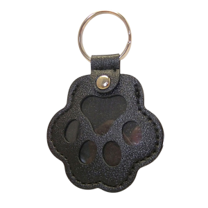 Leather Paw Print Keyring in Black Leather Paw Print Keyring in Black