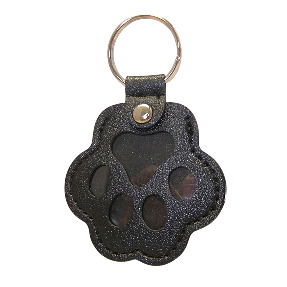 Leather Paw Print Keyring in Black Leather Paw Print Keyring in Black