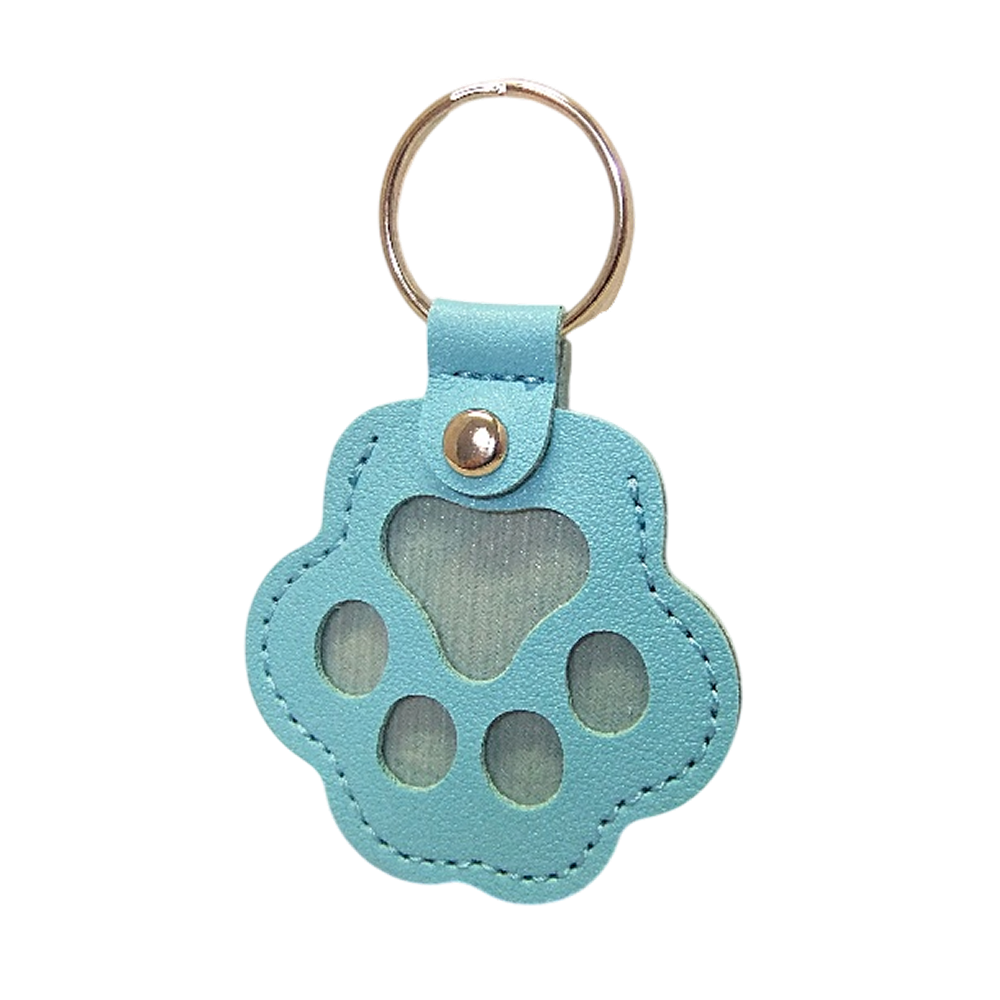 Leather Paw Print Keyring in Blue Leather Paw Print Keyring in Blue